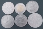 6 Moedas estrangeiras !! diferentes paizes!! Polonia !! + India _+ !! Reino Unido !! Portugal + Islandia !! matyerial cuproniquel !!