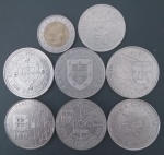 8 moedas / Portugal !! todas comemorativas !! todas diferentes !! datas antigas !! acervo de colecionador !! material Cuproniquel !!