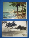 Cartofilia !! 2 imagens Cor e preto e branco !!! Praia da barra !! Em Salvador / Bahia !! Ano de 1952   !!!
