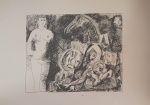 Arte Erótica !! Autor Pablo Picasso !! Reprografia original !! Peça em fundo branco , desenho em bico de pena nanquim preto !!  !! , datado de 23-04-1968 !! - tamanho 36cmx26cm !!   perfeito para enquadrar !! VCavalo e Roda !! acervo de colecionador !!  alto valor de mercado !!