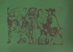 Arte Erótica !! Autor Pablo Picasso !! Reprografia original !! Peça em fundo verde , desenho em bico de pena nanquim preto !!  !! , datado de 16-05-1968 !! - tamanho 36cmx26cm !!   perfeito para enquadrar !! Principes !!  acervo de colecionador !!  alto valor de mercado !!