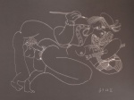 Arte Erótica !! Autor Pablo Picasso !! Reprografia original !! Peça em fundo preto  , desenho em bico de pena nanquim branco !!  !! , datado de  03-09-1968 !! - tamanho 36cmx26cm !!   perfeito para enquadrar !! !!  acervo de colecionador !!  alto valor de mercado !!