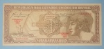Cedula - Brasil !! - 5 cruzeiros Indio !! serie 030 !! flor de estampa !! valor de mercado = 60,00 Reais