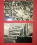 2 Postais - Vaticano -e  Praça da Basílica - preto e branco - Coliseu , Italia decada de 1950 !!
