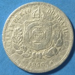  Moedas/Brasil - 100 Reis ano de 1876   !! Material niquel !! Data muito escasssa !!! 