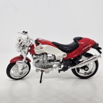 Miniatura motocicleta Guzzi V10 Centauro cor vermelho, marca Maisto, mede aproximadamente 12x5. (Não tem caixa).