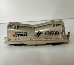 Miniatura Vagão de Trem Cimento Itaú, cor cinza, acompanha caixa acrílica -  Fratesch -  No estado