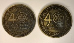 2 Medalhas 40 anos ROTARY Club de Belo Horizonte, 1958-1998.