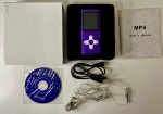 Mp4 pro teste,roxo, com fone, cabo, manual e driver em cd, acompanha caixa -  No estado - Não testado
