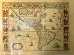 Antigo e rara gravura do  mapa das Américas. Mede 35x51 cm.