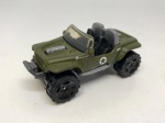 Miniatura veículo militar, cor verde oliva Jeep Hurricane. Mede aproximadamente 6x2. (sem caixa)