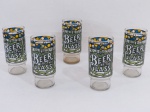 VINTAGE- Taça longas para cerveja em vidro decorados em policromia com a inscrição ' Beer By The Glass". Med. 15,5 cm altura.