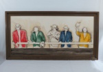 RULY 91- " Figuras Masculinas", guache sobre cartão, assinado e datado no C.I.D, emoldurado e envidraçado. Med. 62 x 118/50/107 cm. PELAS DIMENSÕES NÃO PODE IR PELOS CORREIOS.