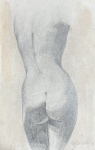 WAMBACH, Georges Wambach (Antuérpia, Bélgica, 1901 - Rio de Janeiro, Rio de Janeiro, 1965) - "Nu Feminino" grafite, A.C.I.D, déc de 50. Med 17x10 cm. Obs: ausência de moldura. Georges Wambach (1901-1965), nasceu na Antuérpia/Bélgica e morreu no Rio de Janeiro. Quem lhe deu o cognome de andarilho da pintura foi o  crítico José Roberto Teixeira Leite, com certeza pelo fato de que Wambach viajava pelo Brasil afora, com cavalete, paleta, tintas e pincéis na mochila, registrando em pequenos álbuns uma grande variedade de locais desse imenso e belíssimo Brasil. Foi um dos artistas que mais contribuíram para a iconografia brasileira.