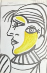 PABLO PICASSO, Pablo Ruiz Picasso (25 de outubro de 1881 - 8 de abril de 1973) - "Figura" rotogravara, A.C.S, datado de 1962. Med 30x23 cm. Ausência de moldura, apresenta discreta marcas do tempo na borda.