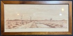 EDGARD COGNAT (13 de março de 1919 16 de agosto de 1994) - "Jacarepaguá, R.J, Cena de Época" nanquim, A.C.I.D, datado de 1978. Med 21x42 cm. (Com moldura).