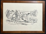 PEDRO WEINGÄRTNER (Porto Alegre, 26 de julho de 1853 Porto Alegre, 26 de dezembro de 1929) - "Cena de Época" nanquim, A.C.I.D, déc de 40. Med 29x39 cm.(Com moldura). Sem expertise não garantimos autenticidade.