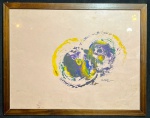 MANABU MABE (Kumamoto, Japão 1924 - São Paulo SP 1997) - "Abstrato" - O.S.C, A.C.I.D, déc  de 80. Med: 36x46 cm (Com moldura). Obs: Sem expertise não garantimos autenticidade.