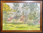 ARMANDO VIANNA, Armando Martins Vianna (Rio de Janeiro, 1897 Rio de Janeiro, 1991) - "Marinha Com Barcos" O.S.M, A.C.I.D, déc de 50. Med 35x40 cm(Com moldura). Obs: apresenta discreto rachado.