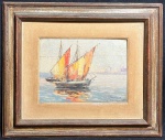 ARMANDO VIANNA, Armando Martins Vianna (Rio de Janeiro, 1897 Rio de Janeiro, 1991) - "Paisagem" técnica mista, A.C.I.D, déc de 50. Med 32x42 cm (Com moldura).