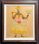 CARYBÉ, Hector (Lanús, Argentina 1911 - Salvador BA 1997) - "Candomblé" O.S.M, A.C.I.E, datado de 1979. Med 45x40 cm (Com moldura).Obs: sem expertise não garantimos autenticidade.
