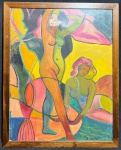 A.LHOTE, André Lhote (5 de julho de 1885 - 24 de janeiro de 1962) - "Figuras" técnica mistas, A.CI.D, déc de 50. Med 46x37 cm. (Com moldura). Obs: André Lhote, foi um pintor cubista francês de figuras , retratos, paisagens e naturezas mortas . Ele também foi ativo e influente como professor e escritor de arte. Sem expertise, não garantimos autenticidade. Borda apresenta discreta perda de fragmentos.