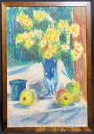 JEAN DUFY (12 de março de 1888  12 de maio de 1964) - "Flores" O.S.C, A.C.I.D, déc de 50. Med 55x37 cm (Com moldura. Obs: Jean Dufy foi um pintor francês da sociedade parisiense, cenas campestres, circos, corridas de cavalos, produções teatrais e orquestras. Seu trabalho foi exibido em museus e galerias ao longo de sua carreira. Dufy era um designer e também um pintor. Ao longo de um período de trinta anos, ele criou designs para a porcelana de Theodore Haviland em Limoges . Durante essas décadas, o artista desenvolveu designs de flores e animais para o fabricante e recebeu a Medalha de Ouro na L'exposition Internationale des Arts Décoratifs por projetar o serviço "Châteaux de France". Sem expertise não garantimos autenticidade.