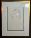 NOÊMIA MOURÃO, Noêmia Mourão Moacyr (Bragança Paulista, São Paulo, 1912 - São Paulo, São Paulo, 1992) - "Retrato de Menina" grafite, A.C.I.D. Med 65x52 cm. Obs: Noêmia Mourão, foi aluna de pintura do artista Emiliano Di Cavalcante. Com que se casou em 1933, separando-se em 1947. Na capital paulista, conviveu com diversos artistas, como Antônio Gomide, Carlos Prado e Flavio de Carvalho. Sem expertise não garantimos autenticidade.