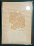 ASSINATURA NÃO IDENTIFICADA - "Folhas" serigrafia tiragem 5/20, datado de 1987. Med 75x53 cm. (Com moldura). Obs: apresenta marcas do tempo.