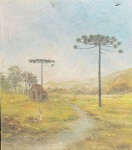 ASSINATURA NÃO IDENTIFICADA - "Paisagem" O.S.T A.C.I.D, déc de 50. Med 32X28 cm. Obs: ausência de moldura.