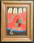 ALFREDO VOLPI (Lucca, 14 de abril de 1896 São Paulo, 28 de maio de 1988) - "Composição" O.S.C, assinado no verso. Med 45x35 cm (Com moldura). Obs: Sem expertise não garantimos autenticidade