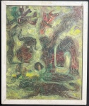 ASSINATURA NÃO IDENTIFICADA - "Composição" O.S.E, A.C.I.D, A.C.I.D. déc de 70. Med 50x42 cm (Com moldura).