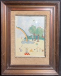ASSINATURA NÃO IDENTIFICADA - "Surrealismo" técnica mista A.C.I.D, datado de 1978. Med 60x46 cm (Com moldura).