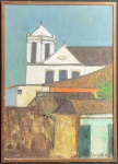 LORENZATO, Amadeo Luciano Lorenzato (Belo Horizonte, 1 de janeiro de 1900 Belo Horizonte, 1995) Naif - "Paisagem Igreja" O.S.T, A.C.I.D, datado de 1969. Med 65x47 cm (Com moldura). Obs: sem expertise, não garantimos autenticidade.