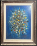 ANTONIO BANDEIRA (Fortaleza, 26 de maio de 1922 - Paris, 6 de outubro de 1967) - "Composição" O.S.T, A.C.I.D, datado de 1961. Med 75x60 cm (Com moldura). Obs: sem expertise não garantimos autenticidade.