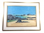 AZAMOR, Silvio Azamor de Oliveira (Rio de Janeiro, RJ 1925 - Rio de Janeiro, RJ 1996) - "Marinha" O.S.E, A.C.ID, datado de 1965. Med 44x57 cm (Com moldura).