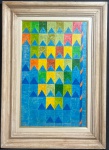 ALFREDO VOLPI (Lucca, 14 de abril de 1896 São Paulo, 28 de maio de 1988) - "Bandeirinhas" O.S.T, assinado no verso, déc de 60. Med 67x49 cm (Com moldura). Obs: Sem expertise não garantimos autenticidade.
