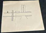 OSCAR NIEMEYER - "Brasilia" - Nanquim sobre Cartão. Med.: 28x23 cm Obs.: apresenta um rasgo.