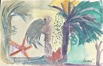 INIMÁ, Inimá José de Paula (Itanhomi, 7 de dezembro de 1918 - Belo Horizonte, 13 de agosto de 1999) - "Paisagem" aquarela, A.C.I.D. Med 17x25 cm. Obs: Ausência de moldura, sem expertise não garantimos autenticidade.