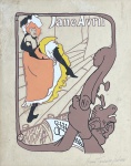 HENRI TOULOUSE, Henri Marie Raymond de Toulouse-Lautrec Monfa (Albi, 24 de novembro de 1864  Saint-André-du-Bois, 9 de setembro de 1901) - "Jane Avril" técnica mista, A.C.I.D. Med 30x26 cm. Obs: Henri Toulouse foi um pintor pós-impressionista e litógrafo francês, conhecido por pintar a vida boêmia de Paris do final do século XIX. Sendo ele mesmo um boêmio, faleceu precocemente aos 36 anos de sífilis e alcoolismo. Trabalhou por menos de vinte anos mas deixou um legado artístico importantíssimo, tanto no que se refere à qualidade e quantidade de suas obras, como também no que se refere à popularização e comercialização da arte. Toulouse-Lautrec revolucionou o design gráfico dos cartazes publicitários, ajudando a definir o estilo que seria posteriormente conhecido como Art Nouveau. Filho mais velho do Conde Toulouse-Lautrec-Monfa, de quem deveria herdar o título, falecendo antes do pai. Ausência de moldura, apresenta marcas do tempo, sem expertise não garantimos autenticidade.