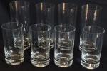 Belíssimo conjunto contendo oito copos long drink, confeccionado  em cristal translucido. Med:14,56 /11x5,5cm