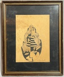 DI CAVALCANTI, Emiliano (1897, Rio de Janeiro, RJ - 1976) - "Sem Titulo" nanquim, A.C.I.D, déc de 60. Med 40x32 cm. (Com moldura). Obs: sem expertise não garantimos autenticidade.