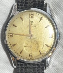 CYMA (Cymaflex) - Elegante e raro relógio de pulso suíço, a corda, com caixa aço e pulseira lona. Funcionando no momento e sem garantias futuras. Med.3,5 cm (Caixa).