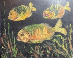 T.CARDOSO - "Peixes" O.S.T, A.C.I.D, datado de 1977. Med 60x75 cm. Obs: Ausência de moldura.