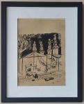 Carybé (Lanús, 1911 / Salvador,1997) Tenda e as 4 Estações , nanquim s/papel, assinado no CID. Medindo 45 x 36 cm CM,  e 30 x 21 cm SM. Sem expertise, Não garantimos autenticidade