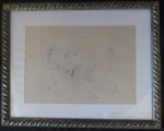 Picasso  Cena Erótica  Belíssima Litogravura Arte Nova / com moldura em madeira envidraçada,  medindo 49 x 39 cm. Assinado no CID