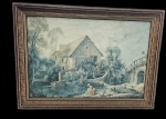 Grandioso quadro em alcatex, com rica pintura representando dito " Casa de campo". Medida com moldura: 70x50. Medida tela: 59 x40cm.