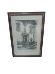 Quadro gravura com vidro. Med : 37x52cm.