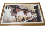 Lindo quadro com assinatura tela no  alcatex . Med: 105x65 moldura/ 90x49 tela.
