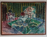 João Carlos Carneiro da Cunha(1942 - 2021, Rio de Janeiro /  pintura sobre aucatex Assinado . Med : 59x80 tela  com moldura 63x83 cm. Acervo Particular Rio de Janeiro/RJ. Nota biográfica sobre o artista: João Carneiro da Cunha nasceu no Rio de Janeiro, em 1942. Em 1952 transferiu residência para São Paulo, onde a base de sua vocação artística fortaleceu-se. Viagens pelo Brasil e pela Europa, observando e trabalhando (...) entre Rio e São Paulo, de cuja paisagem vem extraindo os motivos de sua produção" . Depois de morar por quase 25 anos em Vitória no Espírito Santo, fixou residência na Fazenda Guanabara no Município de São José do Barreiro em SP. Faleceu no Rio de Janeiro/RJ em 03 de março de2021.
